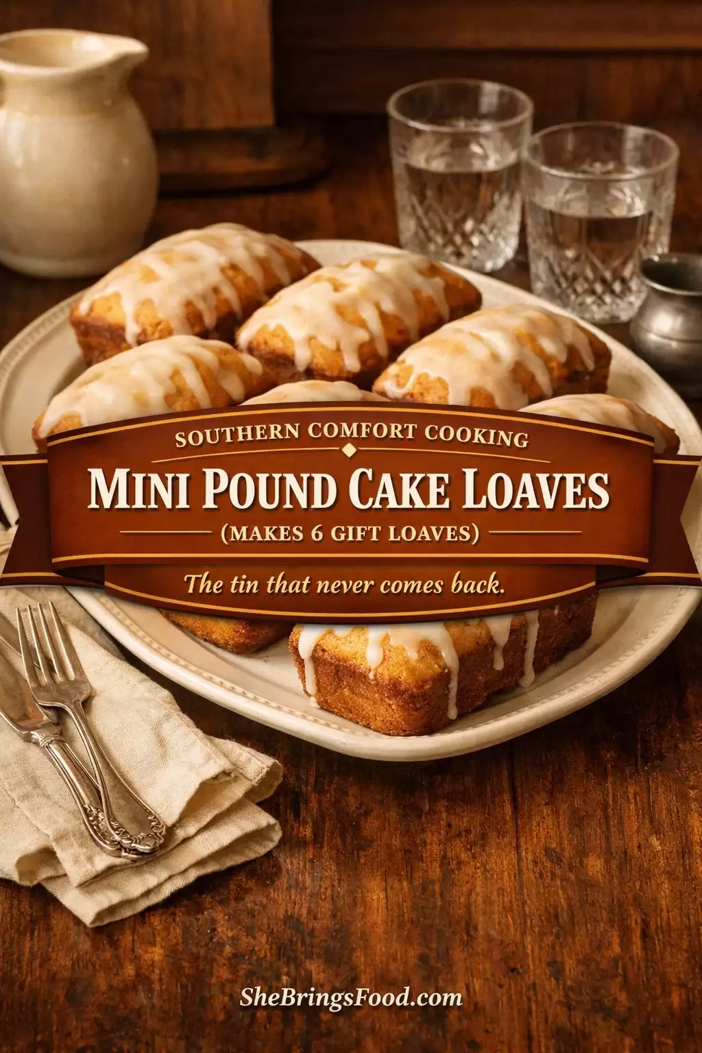Mini Pound Cake Loaves (Makes 6 Gift Loaves)