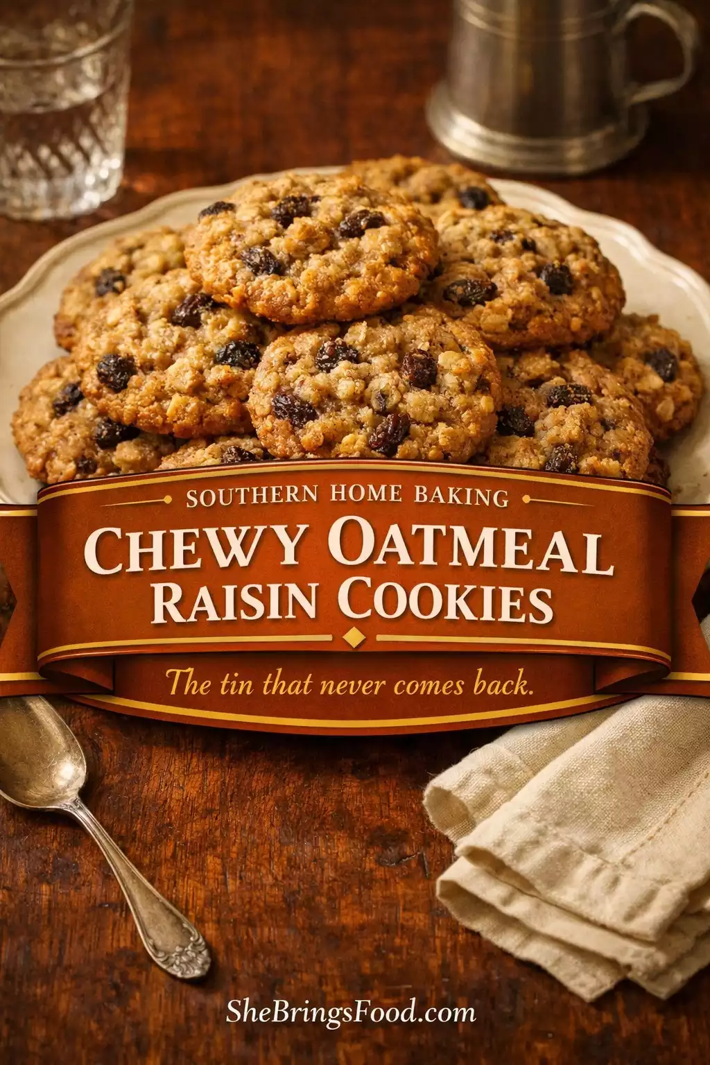Chewy Oatmeal Raisin Cookies