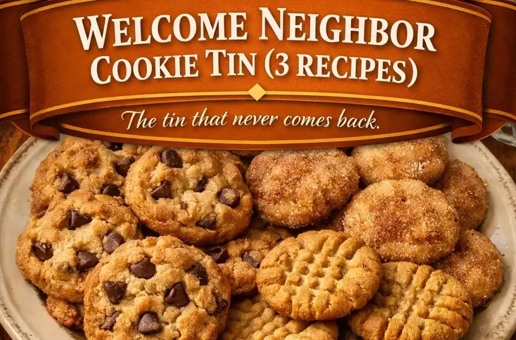 Welcome Neighbor Cookie Tin (3 Recipes)